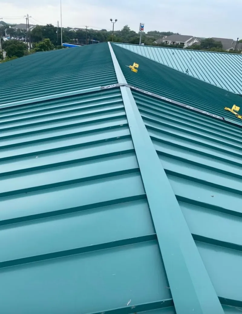 Green commercial metal roof ridge and valley for Metal Roof Repair in Beatrice